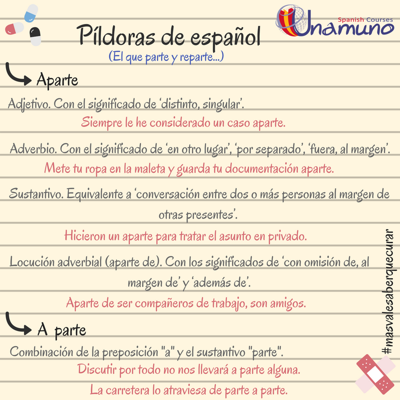 Aparte Y A Parte Spanish Courses Unamuno Aparte Y A Parte Spanish Courses Unamuno